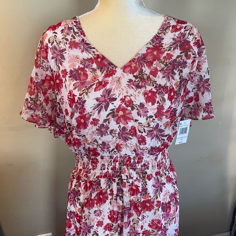 MSK Plus Size Floral-Print
Short-Sleeve Maxi Dress in 1X - Picture 8 of 11